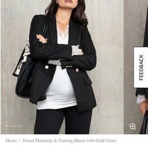 Seraphine Black Tweed all season Blazer Tailored Suit Jacket